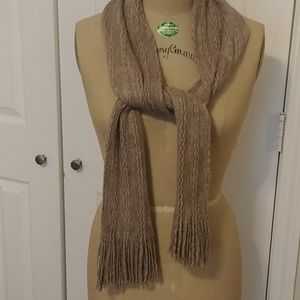 Light brown scarf with fringe by New York & Company